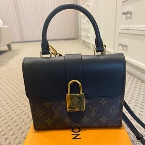 Louis Vuitton Locky BB Monogram & Black Leather Top Handle Crossbody